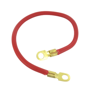 câble de batterie rouge à 6 conducteurs avec gaine polyvinyl. l: 405mm avec oeillets ø: 10mm.