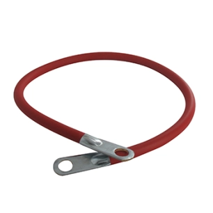 câble de batterie rouge à 6 conducteurs avec gaine polyvinyl. l: 508mm avec oeillets ø: 10mm.