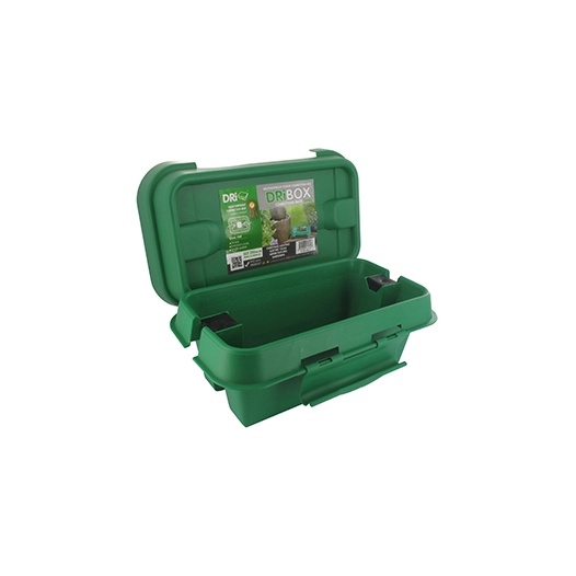 boitier étanche dribox pour connexions électriques en extérieur. niveau de protection ip55. dimensions 200 x 90 x 90mm. bac vert