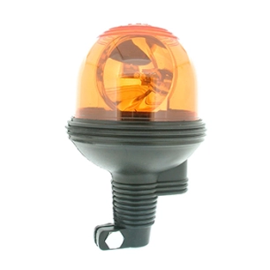 gyrophare adaptable 12v, ampoule 55w, avec fixation flexible pour tige