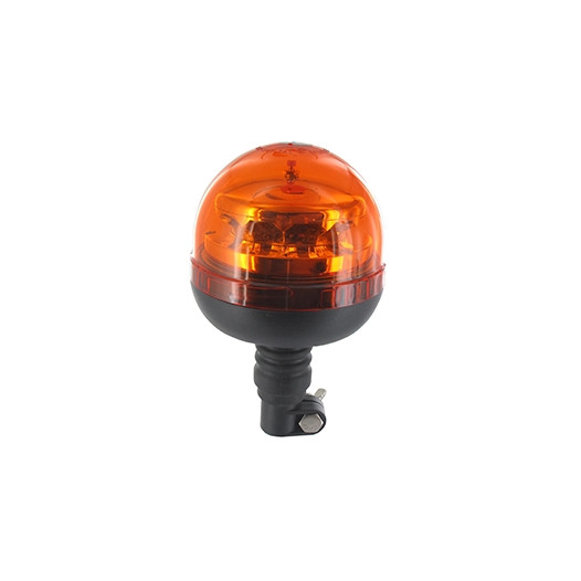 gyrophare et gyroflash à led (3 modes: 2 flash + 1 rotatif), 10-30v, 36w, orange, sur tige flexible. protection ip56. homologué