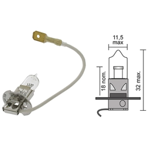 ampoule halogène 24v - 70w modèle h3