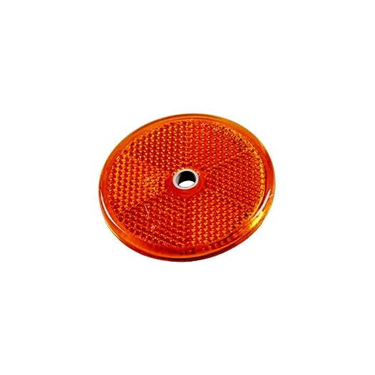 catadioptre, rond orange. 1 trou de fixation. ø 60 mm.