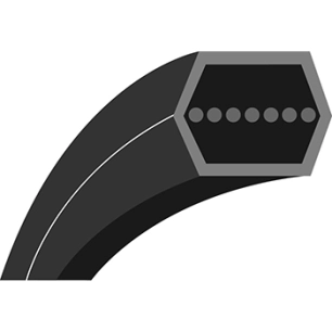 courroie hexagonale qualité d'origine snapper, adaptable pour tondeuse ztr avec chaîne (section: 1/2, l: 56- 3/8). remplace orig