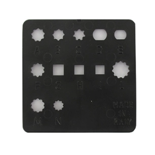 gabarit pour identification de l'adaptateur à utiliser avec le renvoi d'angle universel 160-2042 pour débroussailleuse à dos.