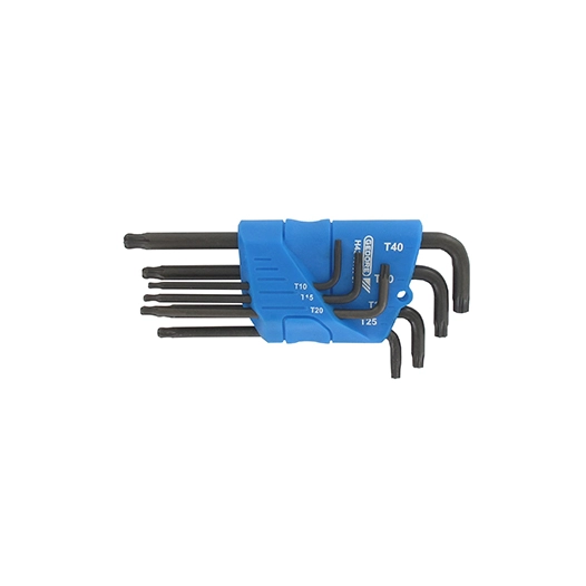 jeu de 7 clés mâles coudées tork ® pour vis femelles avec tête sphérique sur le plus long côté. composé de 7 clés de dimensions: