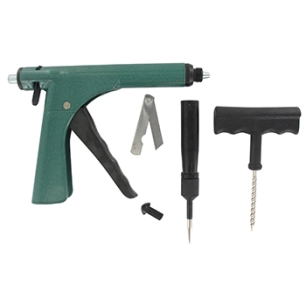 coffret de réparation complet pour pneumatiques tubeless comprenant outils de perçage du pneumatique, outil d'insertion et 20 ch