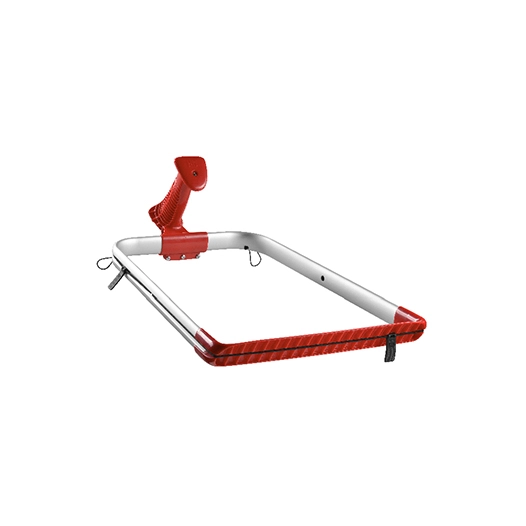 anneau porte sac poubelle avec sangle de serrage et harnais. dimensions 44 cm x 26/31 cm. -pl