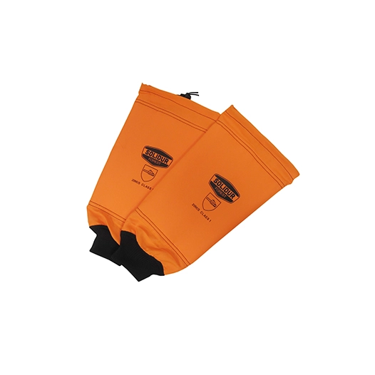 manchettes de tronçonnage anti- coupures, taille unique. protection 8 couches sur 360° avec élastique de serrage derrière le cou