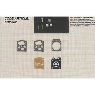 kit de réparation carburateur adaptable walbro pour machines stihl. remplace origine: k1-wtf, 41470071700.