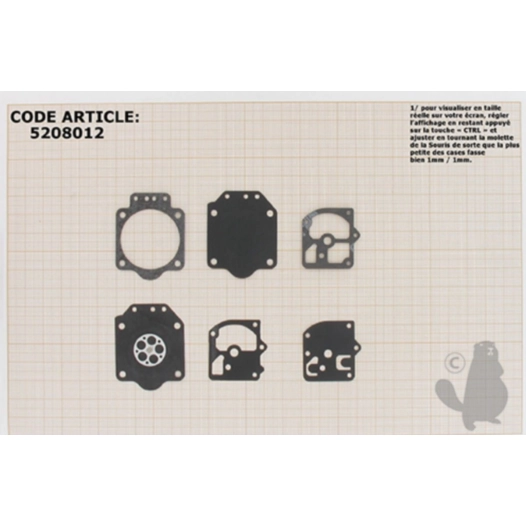 kit membranes et joints carburateur adaptable homelite modèles xl-12, st-160. remplace origine zama gnd-9.