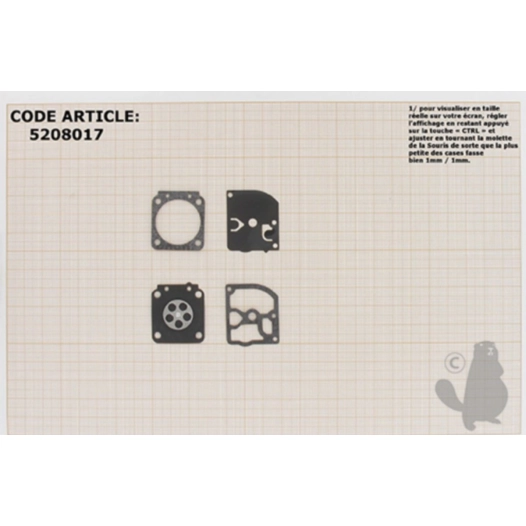 kit membranes et joints carburateur adaptabler echo modèles srm4300. remplace origine zama gnd-61.