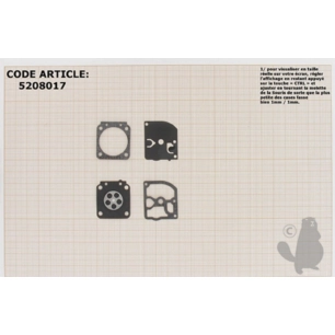 kit membranes et joints carburateur adaptabler echo modèles srm4300. remplace origine zama gnd-61.