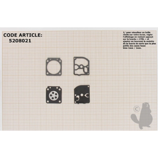 kit membranes et joints carburateur adaptable husqvarna modèles 445. remplace origine zama gnd-81.