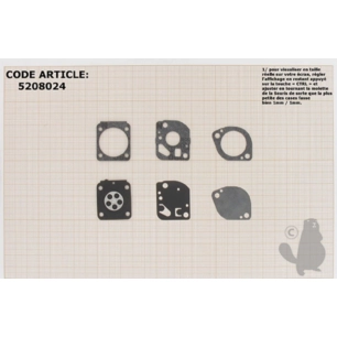 kit membranes et joints carburateur adaptable stihl modèles fs130. remplace origine zama gnd-93.