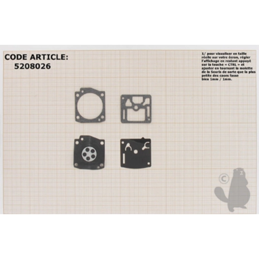 kit membranes et joints carburateur adaptable stihl modèles ms380, ms381. remplace origine zama gnd-96.