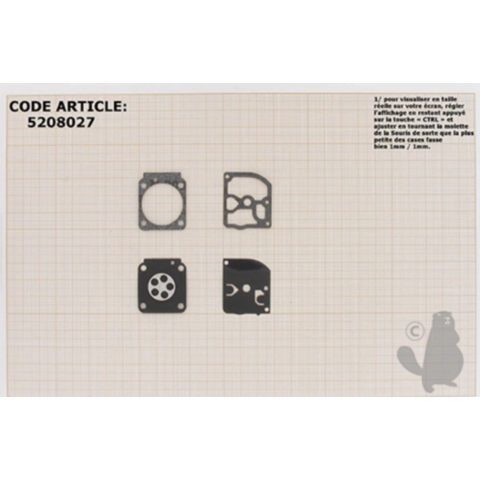 kit membranes et joints carburateur adaptable stihl modèles bt121. remplace origine zama gnd-98, 11290071062.