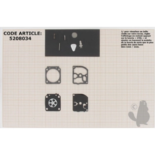 kit réparation membranes et joints carburateur adaptable echo modèles srm4300. remplace origine zama rb-113.