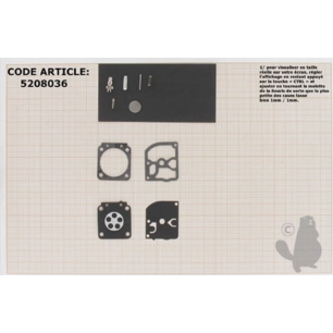 kit réparation membranes et joints carburateur adaptable husqvarna modèle 445. remplace origine zama rb-145.