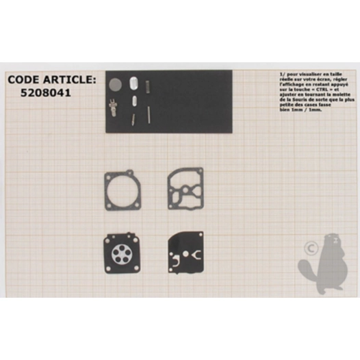 kit réparation membranes et joints carburateur adaptable stihl modèles fs38, fs45, fs46, hs45, ht70, ht75. remplace origine zama