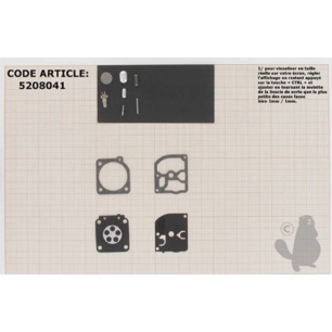 kit réparation membranes et joints carburateur adaptable stihl modèles fs38, fs45, fs46, hs45, ht70, ht75. remplace origine zama