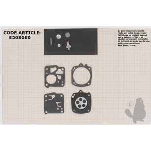kit réparation membranes et joints carburateur adaptable partner modèles k350, k700, k800, k1200. remplace origine tillotson rk-