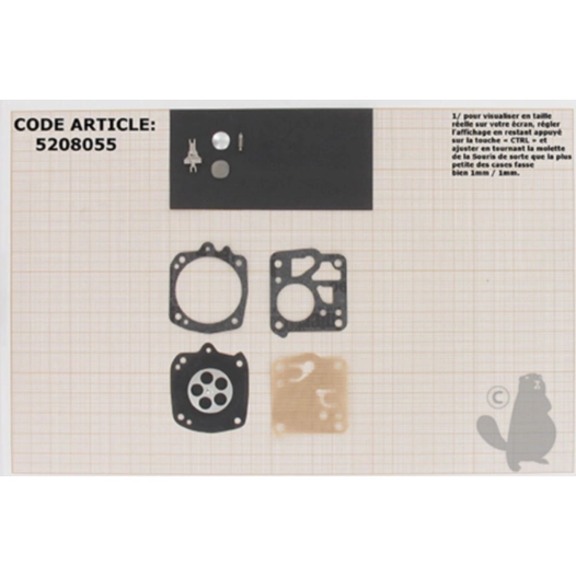 kit réparation membranes et joints carburateur adaptable stihl modèles 066, ms660. remplace origine tillotson rk-28hs.