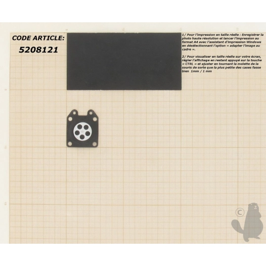 membrane adaptable pour carburateur walbro modèles wa - wt et wta