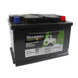 batterie tashima 12v - 75a + à droite adaptable pour kubota modèles st30- alpha- st35- b2150 - l: 278mm, l: 175mm, h: 190mm