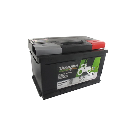 batterie de démarrage tashima pb ca/ca, 12v - 64a + à droite - l: 278mm, l: 175mm, h: 175mm - puissance de démarrage de 620a.