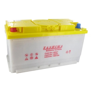 batterie tashima 12v - 105a + à gauche adaptable pour kubota modèles l345- ii- dt, l3750, l4150, m5400- dt- l: 345mm, l: 175mm,