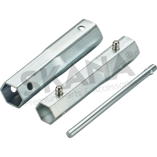 clé à bougie à tube 4 en 1 modulable arnold. avec hexagones de : 16, 18, 19, 21mm.