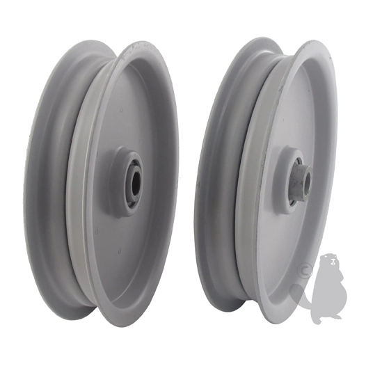 poulie tendeur à gorge plate avec rebords adaptable . ø: ext:114,30mm alésage:9,5mm.