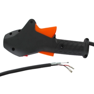 poignée et câble d'accelérateur pour débroussailleuses scheppach modèles bcg2600, mfh3000-4p, mfh3300-4p, mfh5200-4p, mfw30-4p,