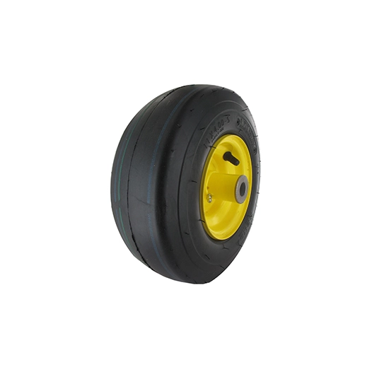 roue jante acier 11 x 400-5 adaptable john deere - toro pour modèles 1600, 1620 et série 900. jante métal jaune. remplace origin