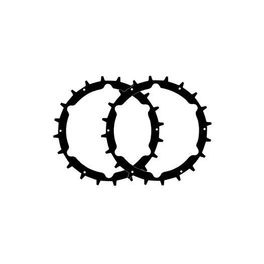 paire de crampons de roues pour tondeuses robot, adaptable gardena, modèles life, sileno city. ø ext 232mm.