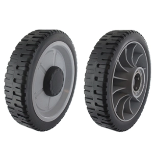 roue plastique adaptable kaaz - orec pour modèles lm480, lm485, lm530, lm535kx. diamètre 200 mm, alésage 15 mm. fournie avec pig