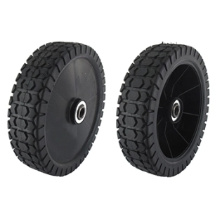 roue plastique adaptable marina avec roulements. pour modèles 46bt, 46ht, sp46, 52ht. diamètre 180 mm, alésage 12,7 mm. remplace
