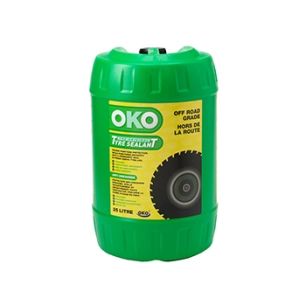 tonnelet de 25 litres d'anti crevaison préventif et curatif oko vert. pour application non routières: tondeuses, autoportées, pe
