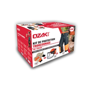 kit tronçonnage composé d'un casque (en397), anti-bruit 30 db (en352-3), visière grillagée (en1731 s) 5.1m/s, gants tronçonnage