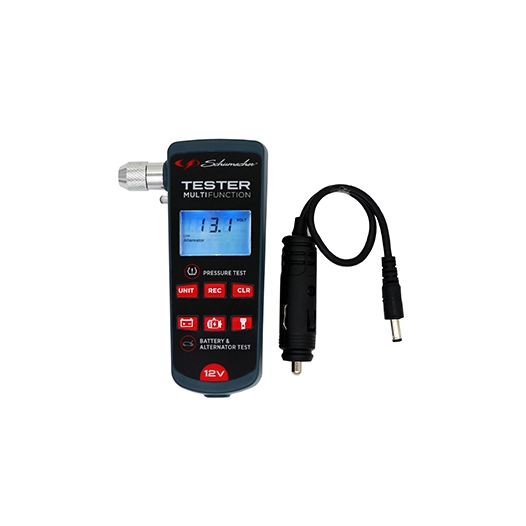 testeur multifonction 3-en-1. pression des pneus (psi-bar-kg/cm3). batterie (pour batteries acide/plomb 12 v uniquement). test a