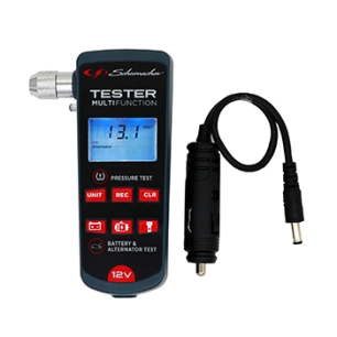testeur multifonction 3-en-1. pression des pneus (psi-bar-kg/cm3). batterie (pour batteries acide/plomb 12 v uniquement). test a