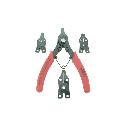 pince à circlips intérieurs et extérieurs. livrée avec 4 jeux d’embouts droits et coudés.