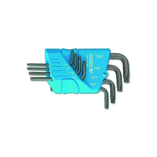 jeu de clés mâles coudées gedore torx - t10 - t15 - t20 - t25 - t27 - t30 - t40 - t45