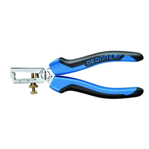 pince à dénuder gedore chromée et polie avec gaine bi-matière - avec ressort et vis de réglage pour fils de 0,8 à 6mm2.
