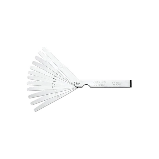 jeu de cales d'épaisseurs gedore avec protection, repliable. comprend 13 lames de 0.05 à 1.00 mm de longueur 100 mm