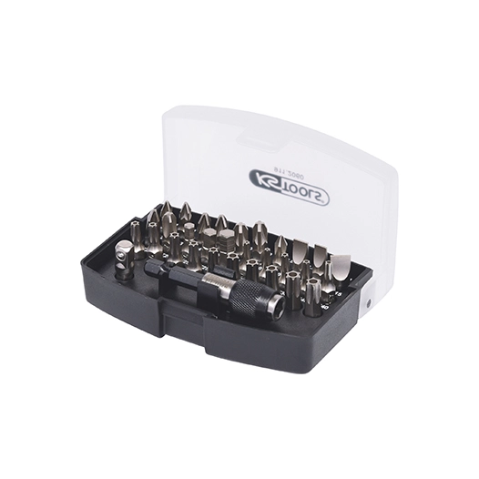 coffret embouts et porte embouts 1/4'' composé d'embouts tournevis, hexagonaux et torx.