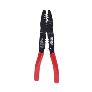 pince à cosses universelle. pour dénuder les fils et sertir les cosses électriques. longueur totale: 220 mm. poids : 230 g.
