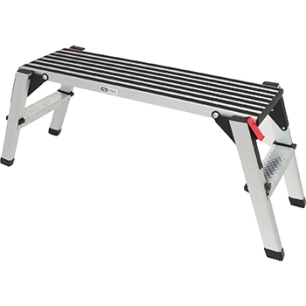 marche pied / réhausseur de travail en aluminium, pliable avec surface anti-dérapante. dimensions: 1 m x 30 cm. hauteur 48 cm. c