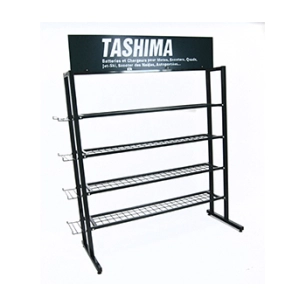 présentoir à batteries - pour 30 à 50 batteries - l: 143cm - l : 50cm - h: 168cm -pl